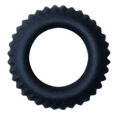 Anello Fallico Seghettato in Silicone Nero per Maggiore Stimolazione
